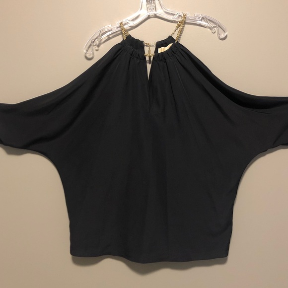 Michael Kors Navy Cold Shoulder Blouse - Picture 2 of 6